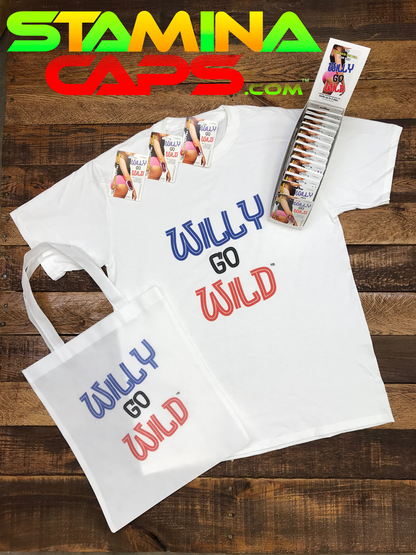 Willy Go Wild 24-pack box GIFT BUNDLE w/ T-shirt & Tote Bag & FAST & FREE Shipping!!!